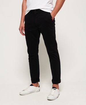 Superdry International Straight Chinos Férfi Nadrág Fekete | MHCAV7109